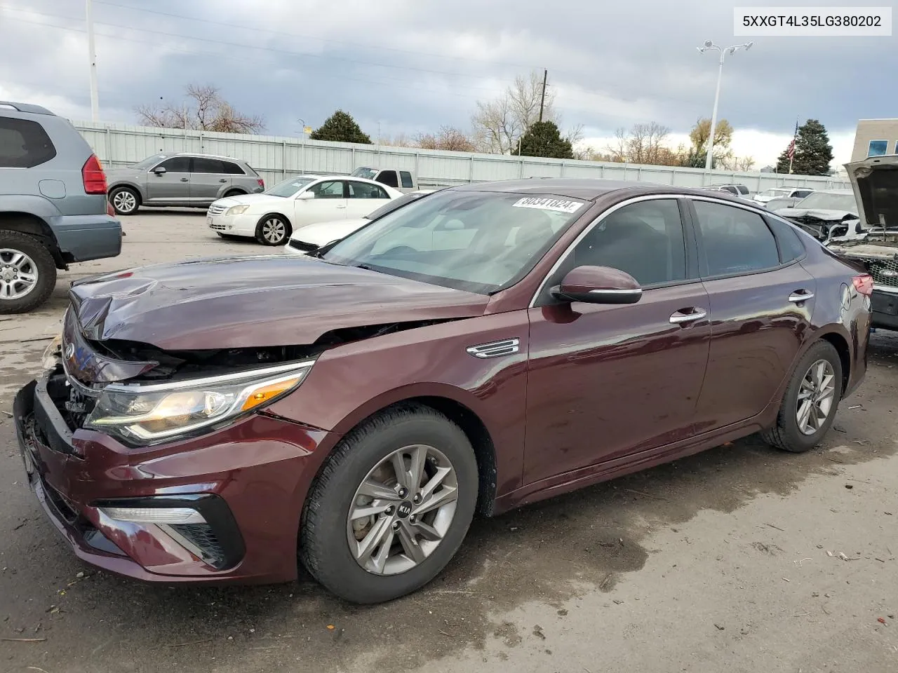 2020 Kia Optima Lx VIN: 5XXGT4L35LG380202 Lot: 80341824