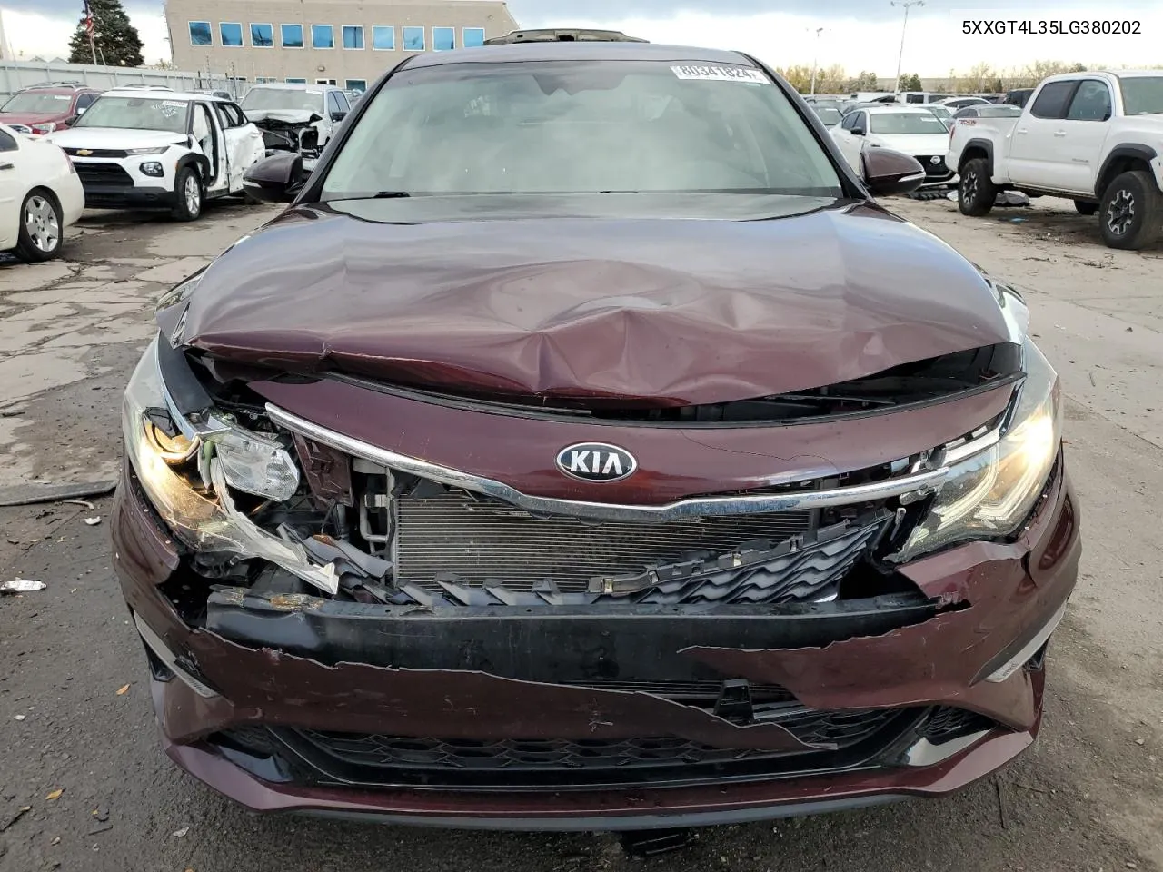 2020 Kia Optima Lx VIN: 5XXGT4L35LG380202 Lot: 80341824