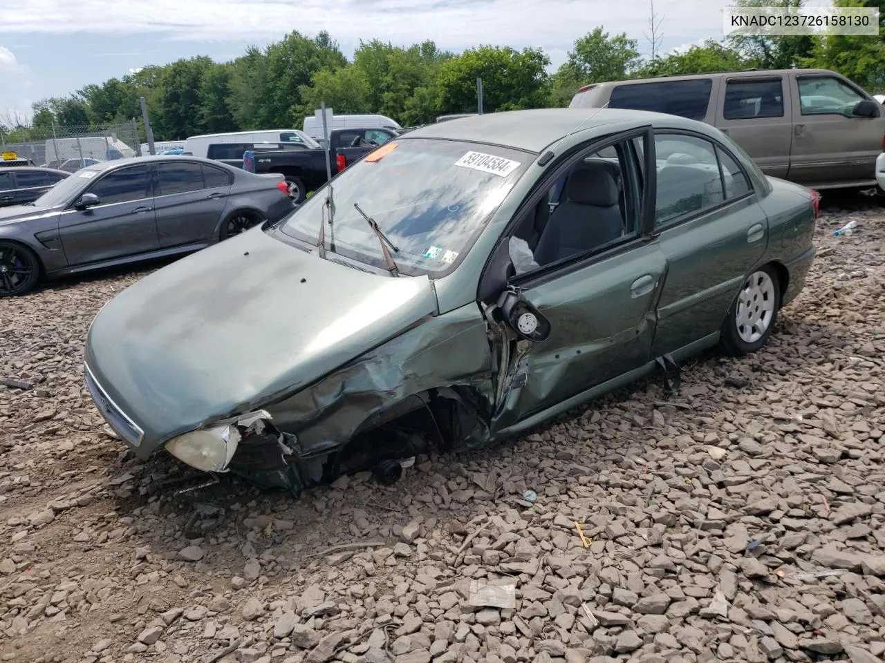 2002 Kia Rio VIN: KNADC123726158130 Lot: 59104584