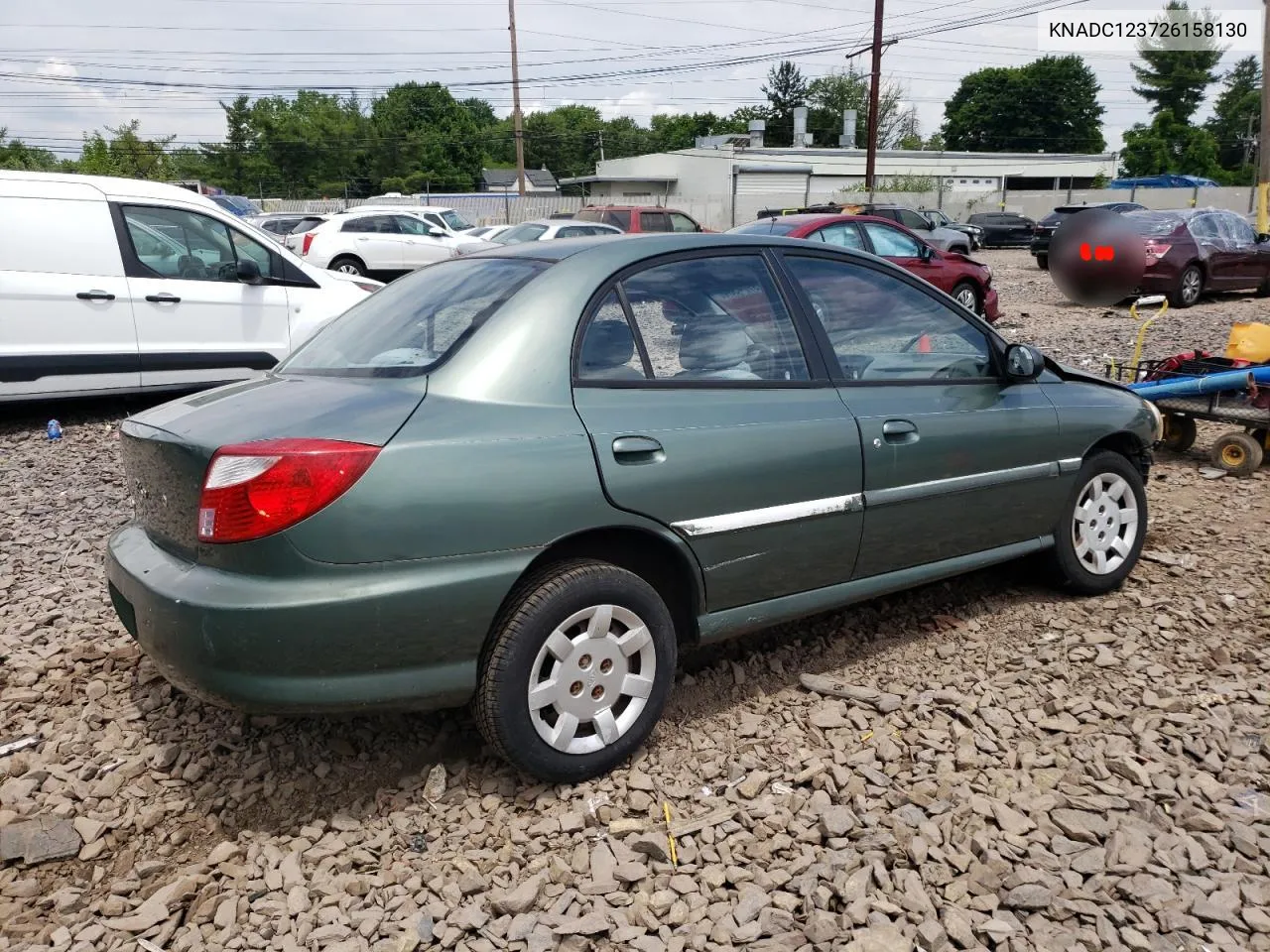 2002 Kia Rio VIN: KNADC123726158130 Lot: 59104584