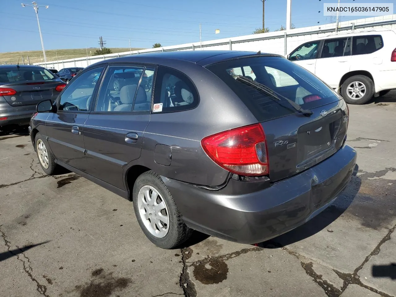 2003 Kia Rio Cinco VIN: KNADC165036147905 Lot: 50461634