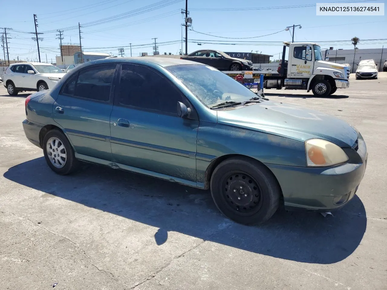 2003 Kia Rio VIN: KNADC125136274541 Lot: 68484844