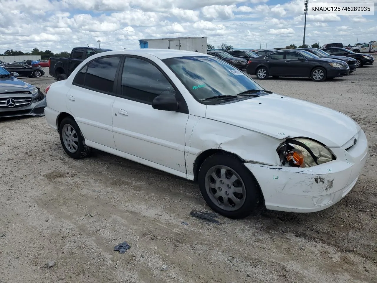 2004 Kia Rio VIN: KNADC125746289935 Lot: 66465314