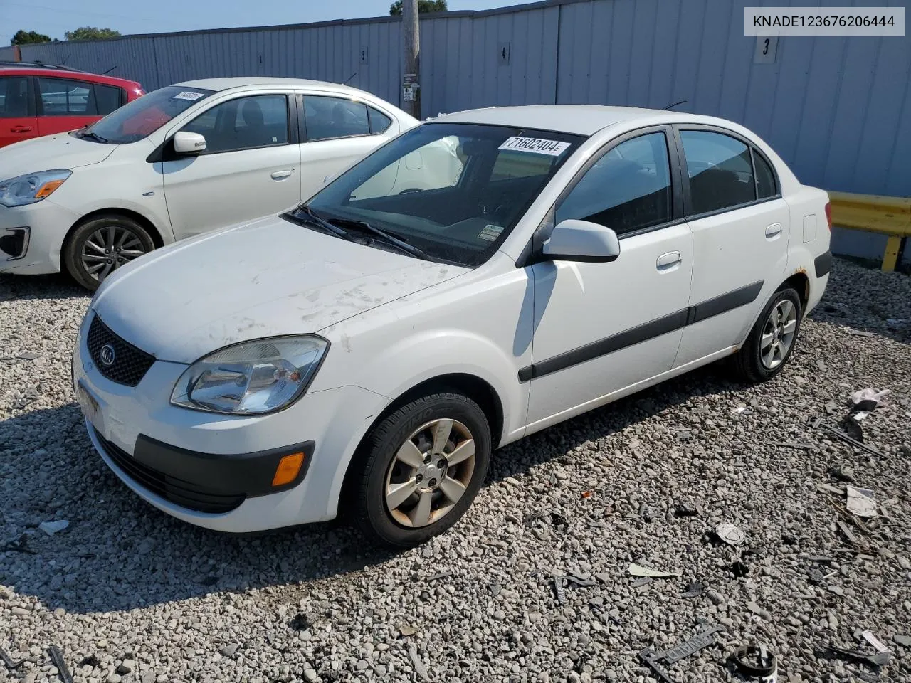 2007 Kia Rio Base VIN: KNADE123676206444 Lot: 71602404