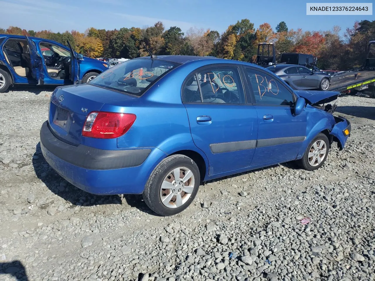 2007 Kia Rio Base VIN: KNADE123376224643 Lot: 78474304