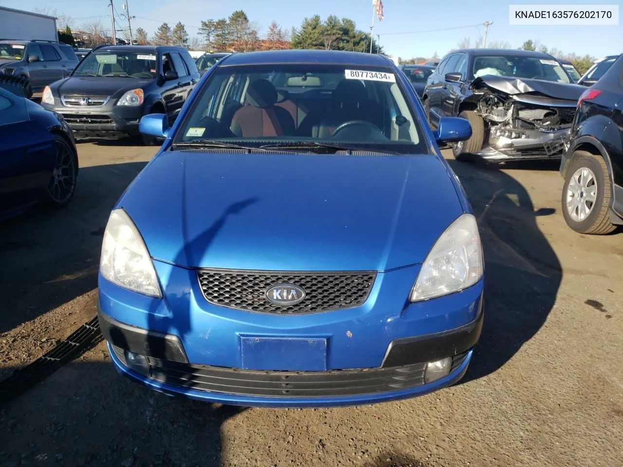 2007 Kia Rio 5 Sx VIN: KNADE163576202170 Lot: 80773434