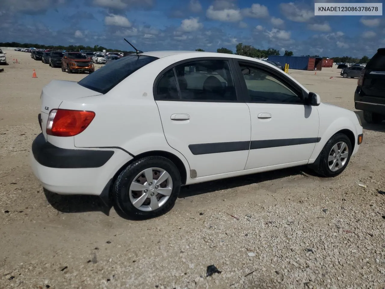 2008 Kia Rio Base VIN: KNADE123086378678 Lot: 69779094