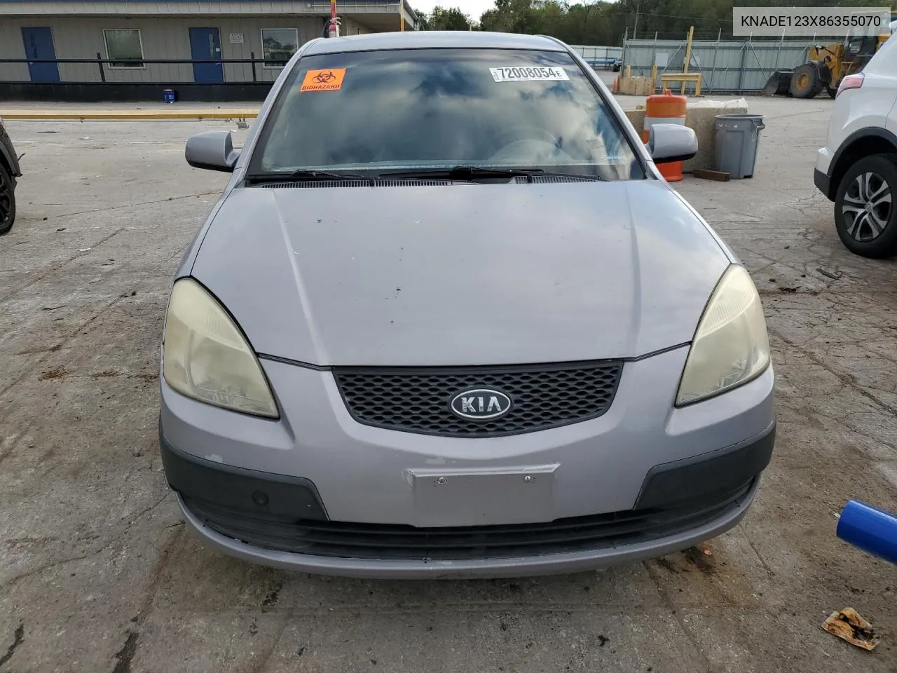 2008 Kia Rio Base VIN: KNADE123X86355070 Lot: 72008054