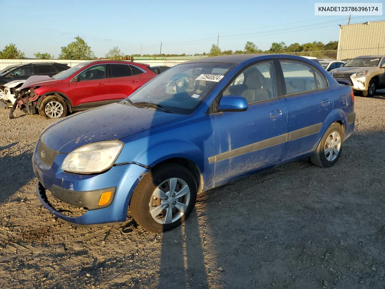 2008 Kia Rio Base VIN: KNADE123786396174 Lot: 72940524