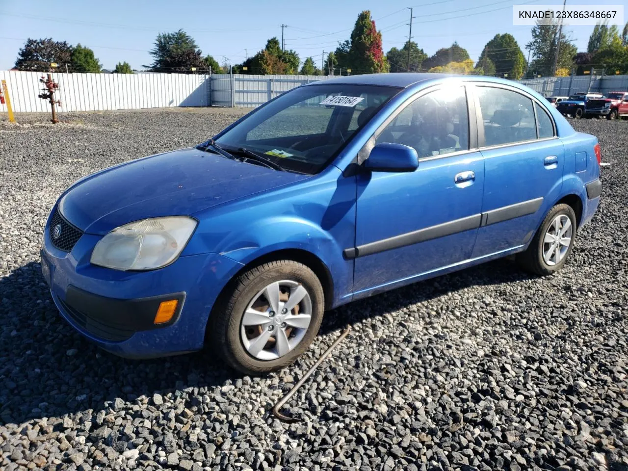 2008 Kia Rio Base VIN: KNADE123X86348667 Lot: 74150164