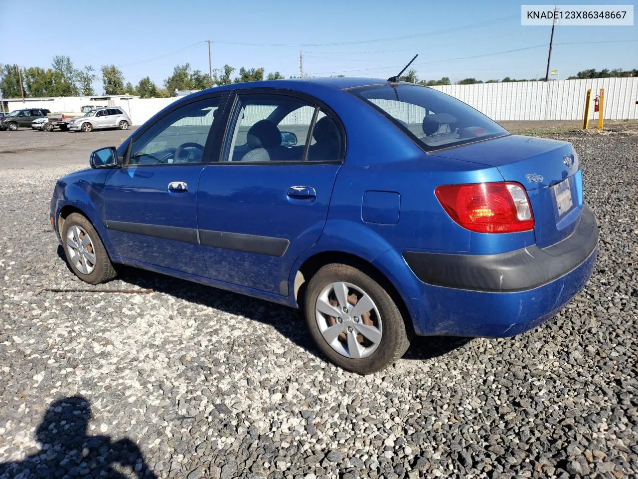 2008 Kia Rio Base VIN: KNADE123X86348667 Lot: 74150164