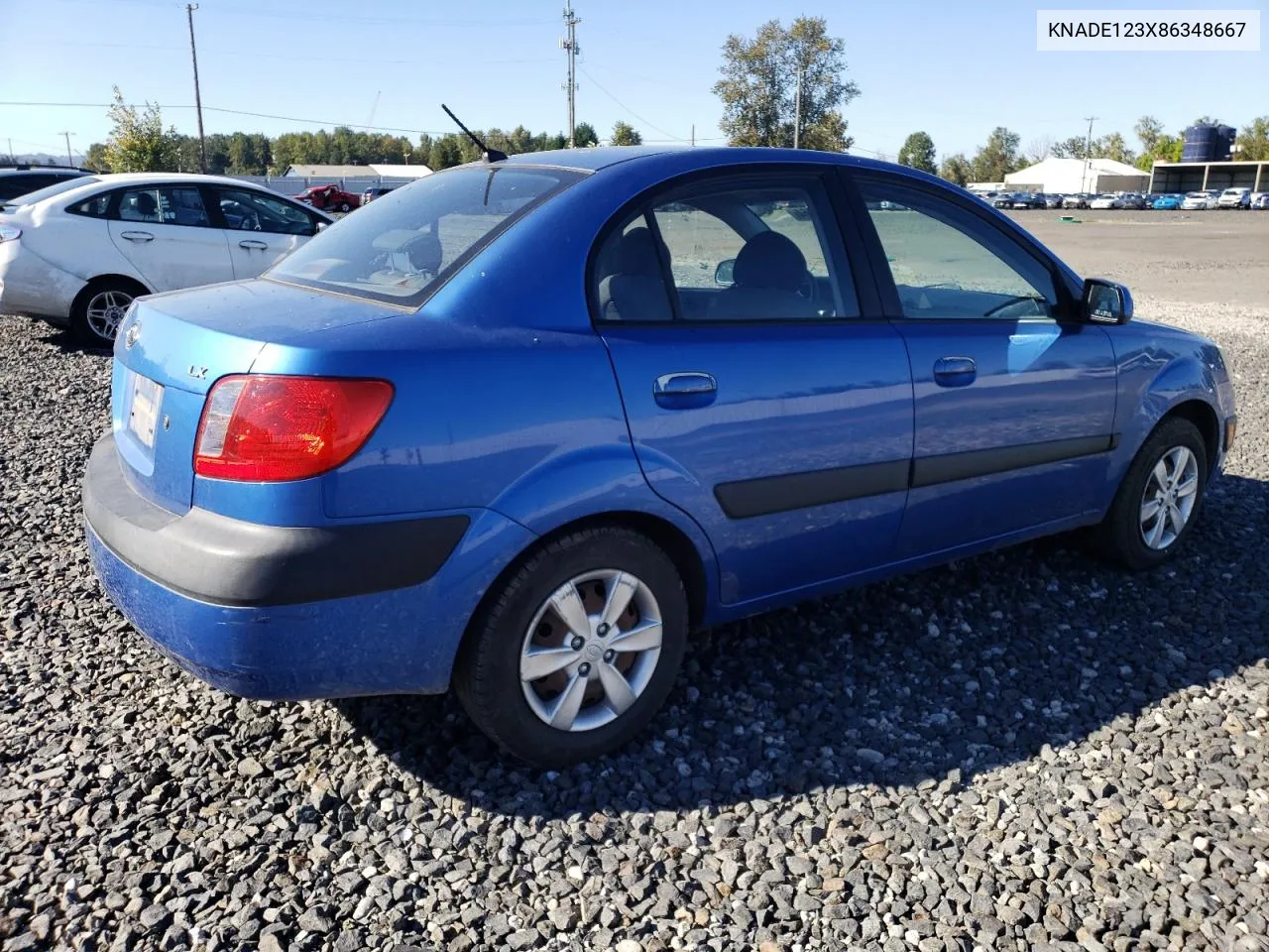 2008 Kia Rio Base VIN: KNADE123X86348667 Lot: 74150164