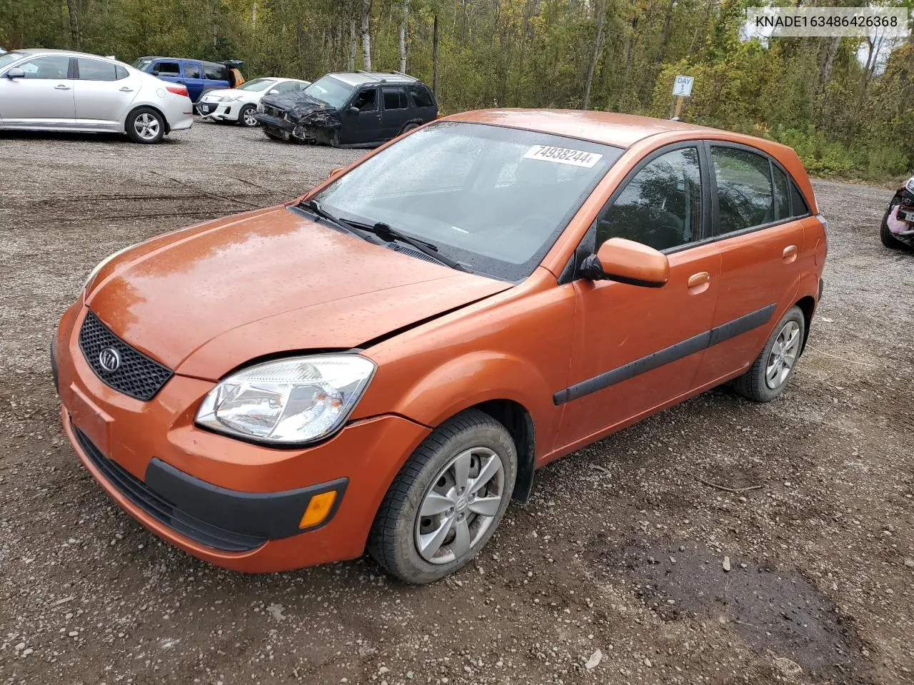 2008 Kia Rio 5 Sx VIN: KNADE163486426368 Lot: 74938244