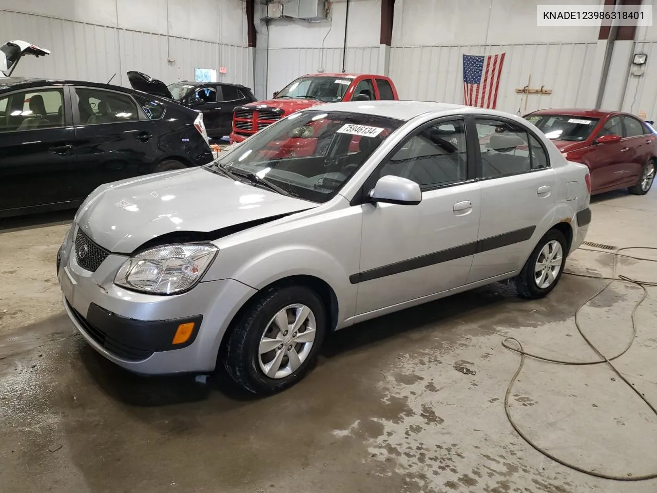 2008 Kia Rio Base VIN: KNADE123986318401 Lot: 75946134