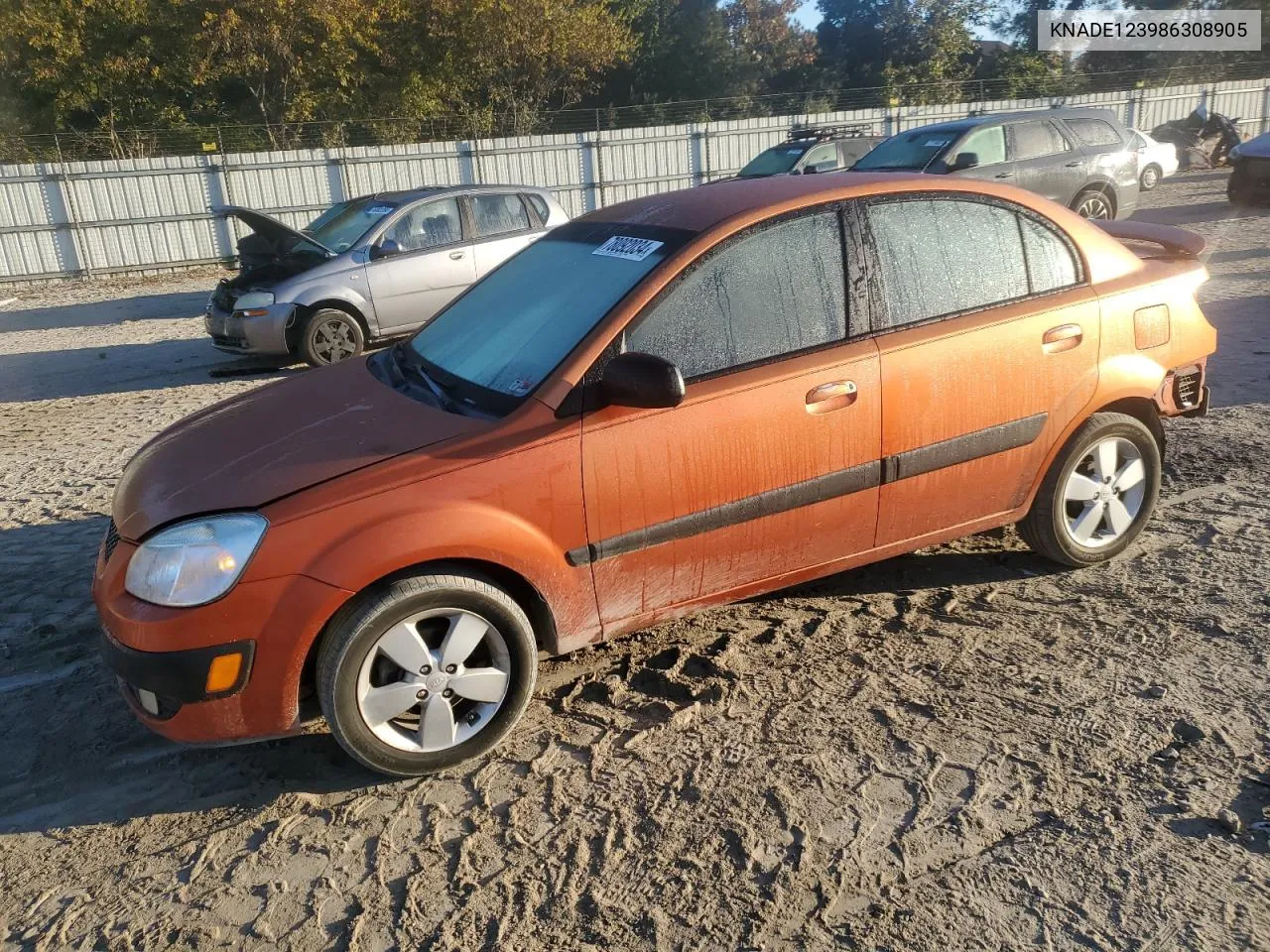 2008 Kia Rio Base VIN: KNADE123986308905 Lot: 78092034