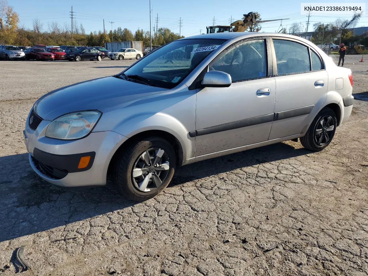 2008 Kia Rio Base VIN: KNADE123386319494 Lot: 80284134