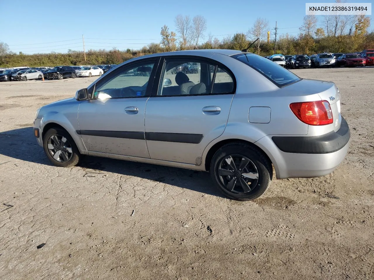 2008 Kia Rio Base VIN: KNADE123386319494 Lot: 80284134