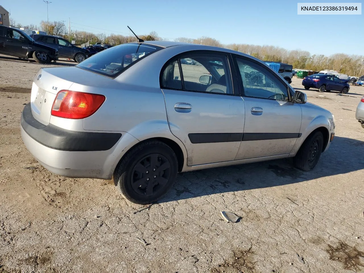 2008 Kia Rio Base VIN: KNADE123386319494 Lot: 80284134