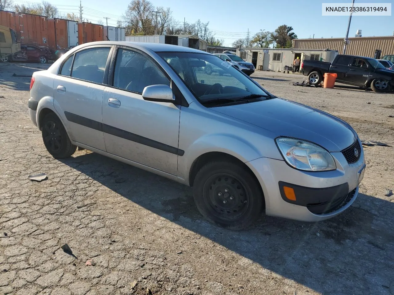 2008 Kia Rio Base VIN: KNADE123386319494 Lot: 80284134