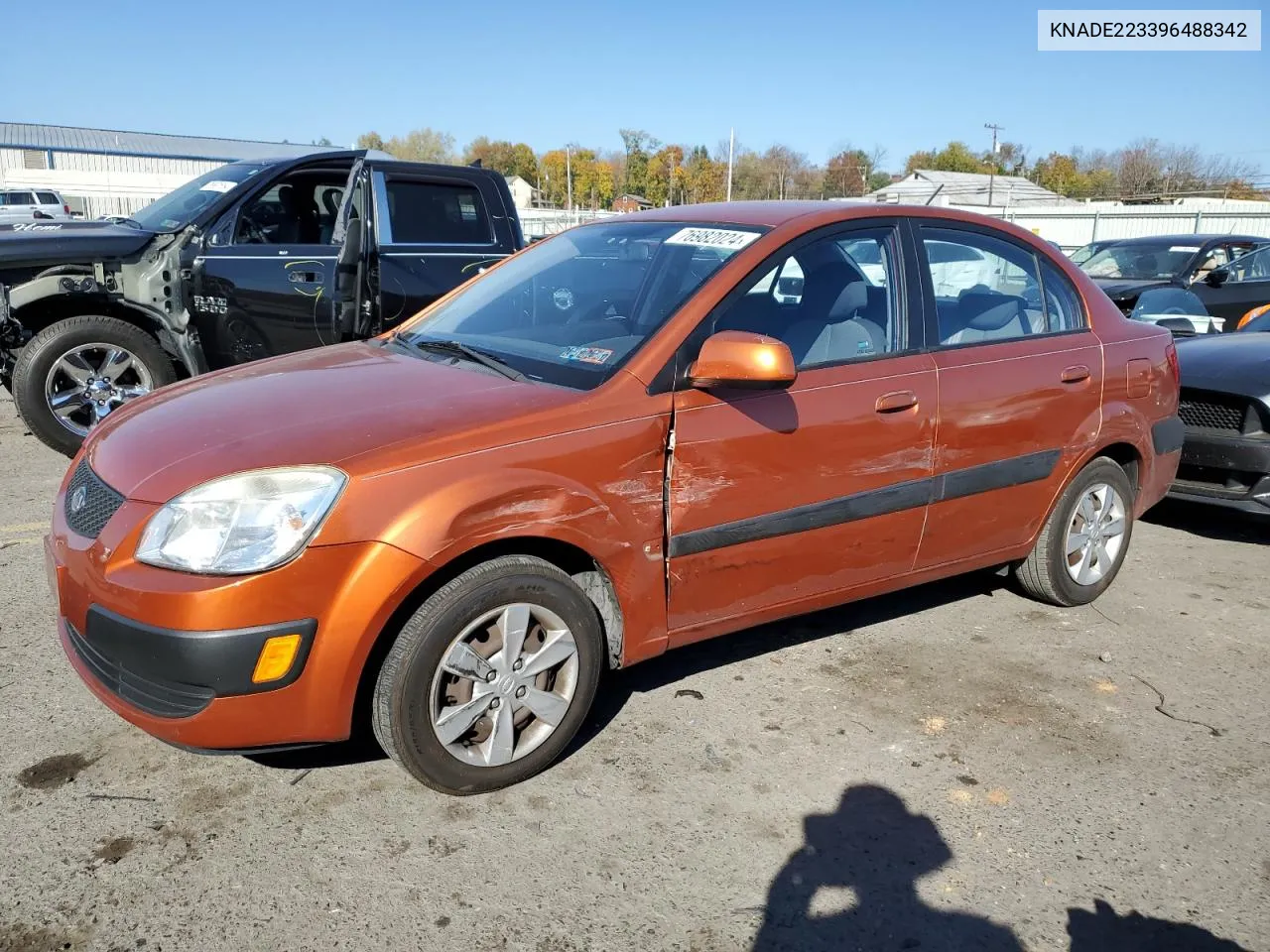 2009 Kia Rio Base VIN: KNADE223396488342 Lot: 76982024