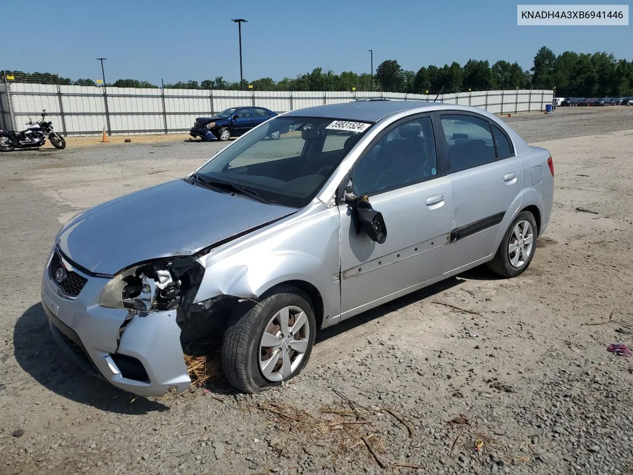 2011 Kia Rio Base VIN: KNADH4A3XB6941446 Lot: 59831524