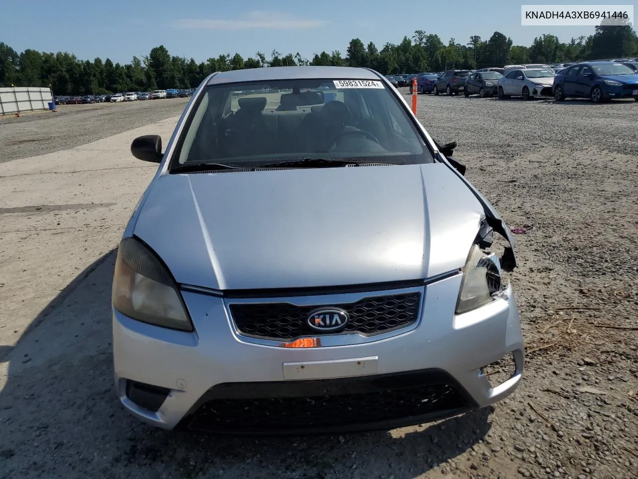 2011 Kia Rio Base VIN: KNADH4A3XB6941446 Lot: 59831524