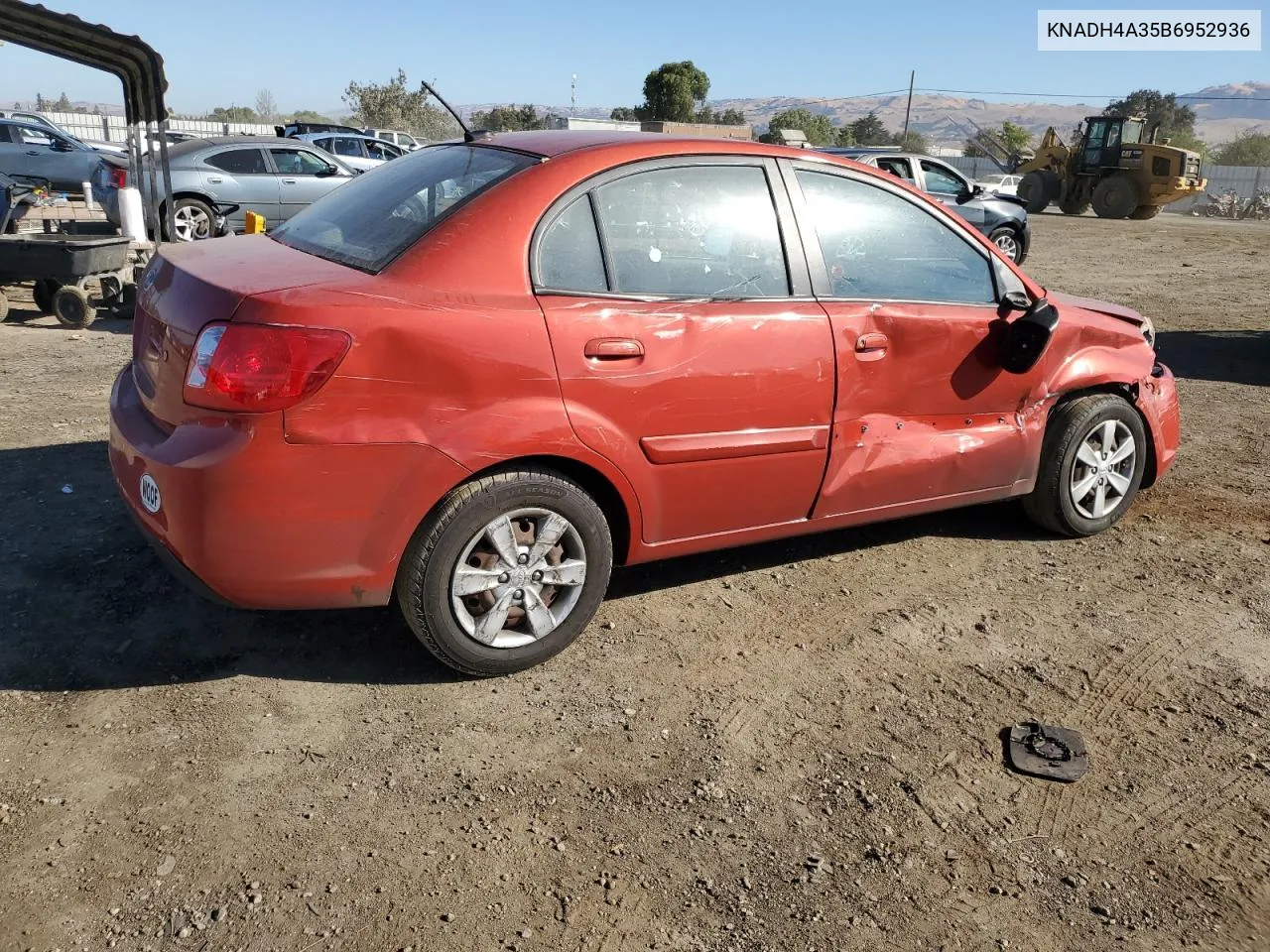 2011 Kia Rio Base VIN: KNADH4A35B6952936 Lot: 70288604