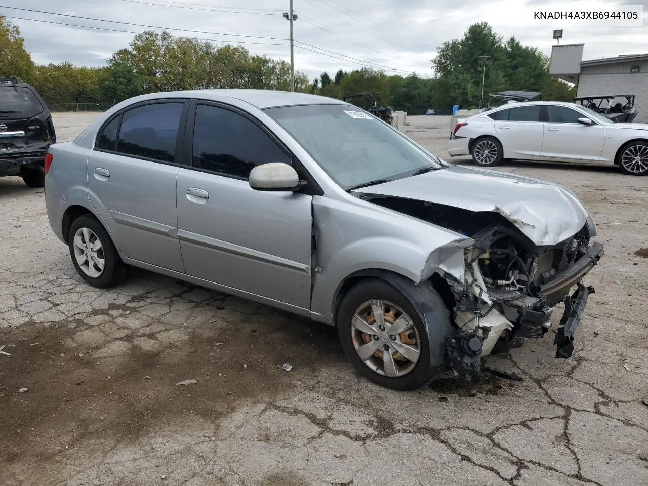 2011 Kia Rio Base VIN: KNADH4A3XB6944105 Lot: 71802994