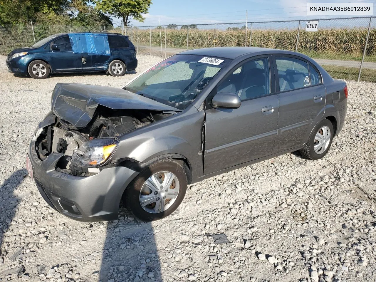 2011 Kia Rio Base VIN: KNADH4A35B6912839 Lot: 72138064