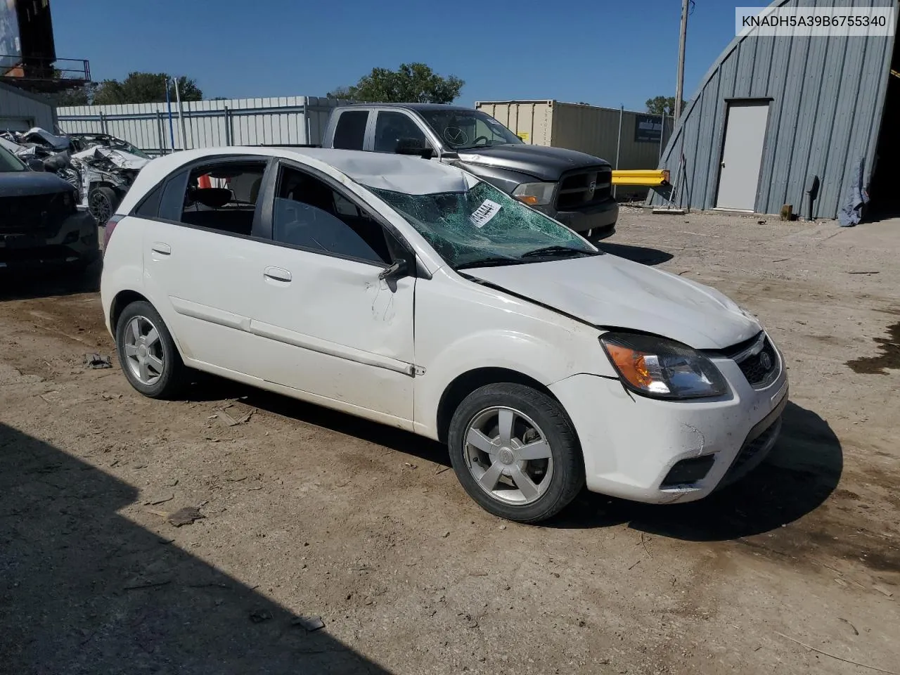 2011 Kia Rio Base VIN: KNADH5A39B6755340 Lot: 74141444