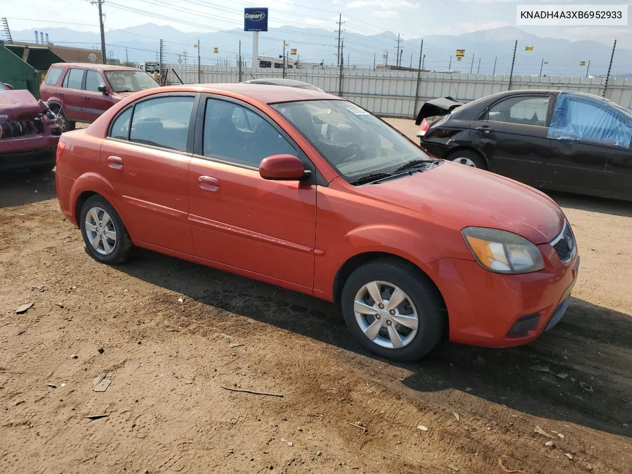 2011 Kia Rio Base VIN: KNADH4A3XB6952933 Lot: 75757254