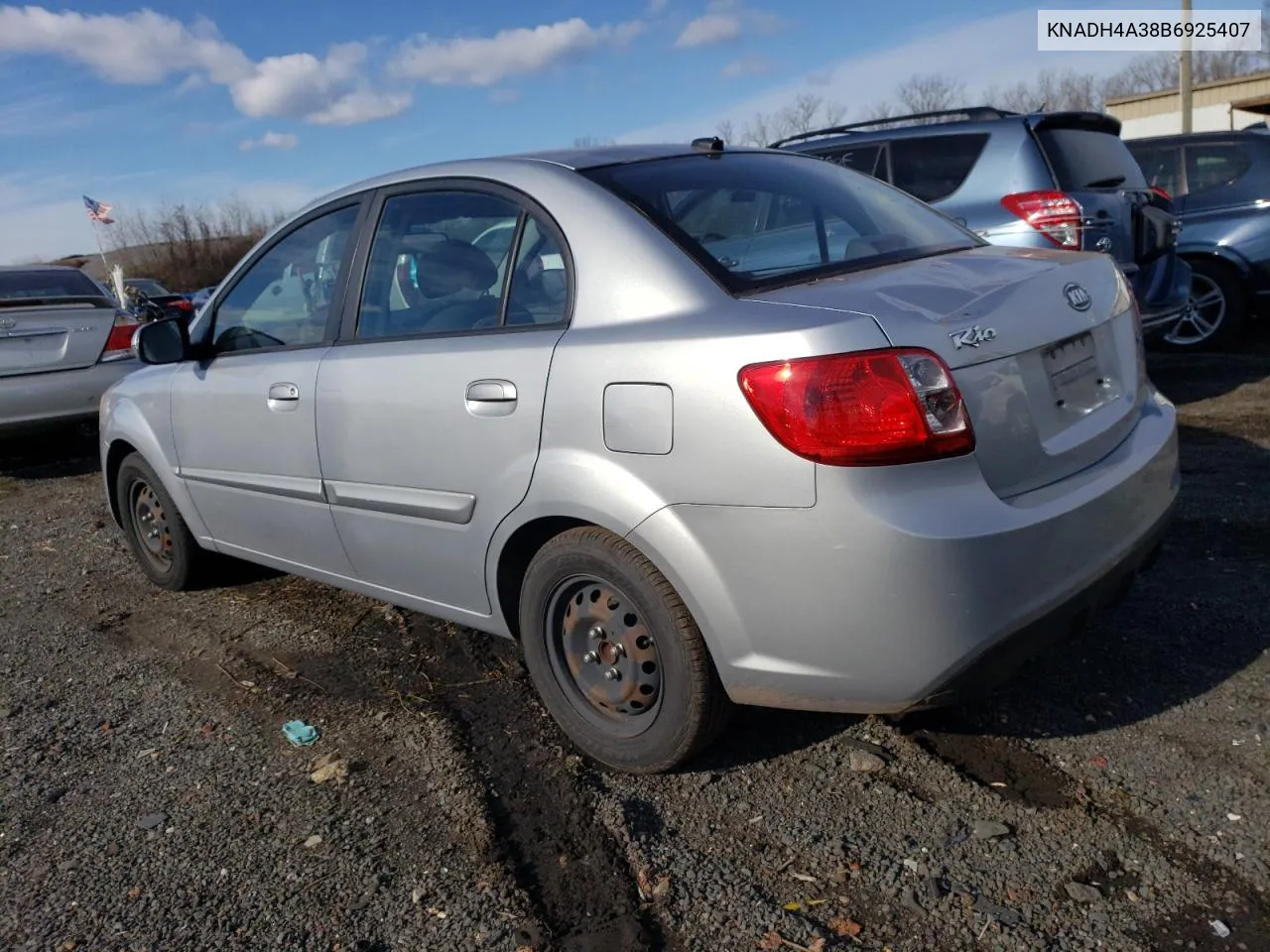 2011 Kia Rio Base VIN: KNADH4A38B6925407 Lot: 77777783