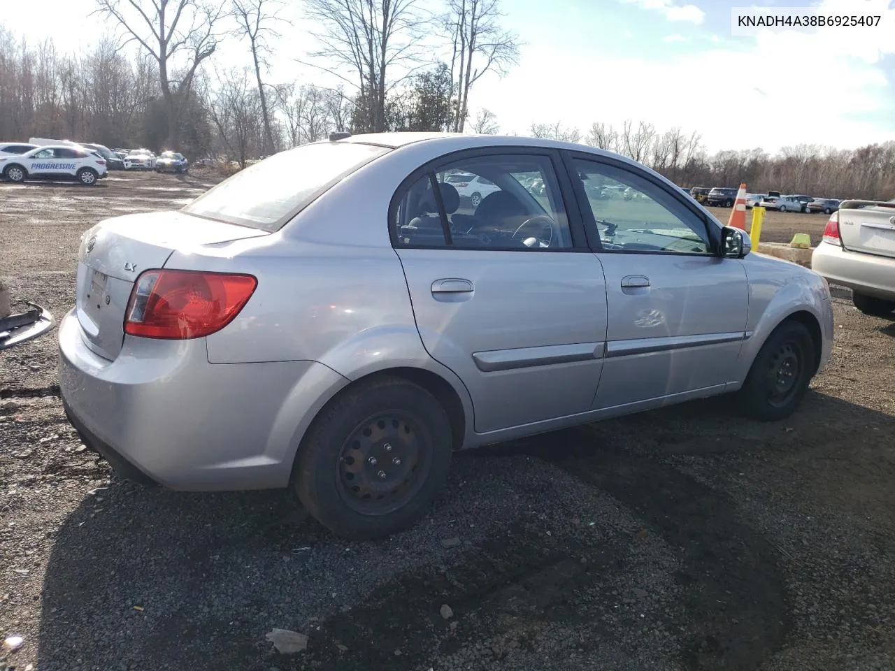 2011 Kia Rio Base VIN: KNADH4A38B6925407 Lot: 77777783