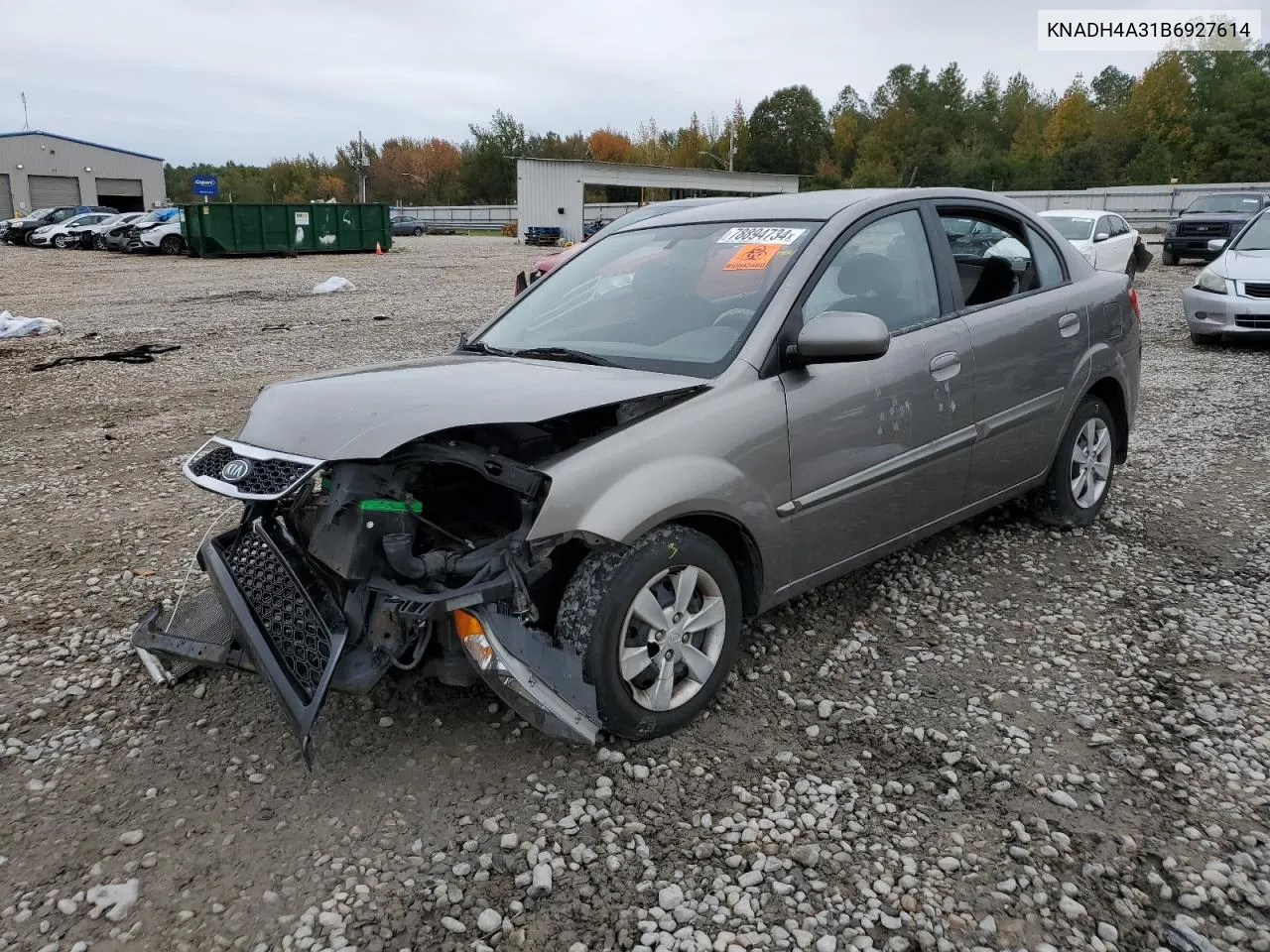 2011 Kia Rio Base VIN: KNADH4A31B6927614 Lot: 78894734