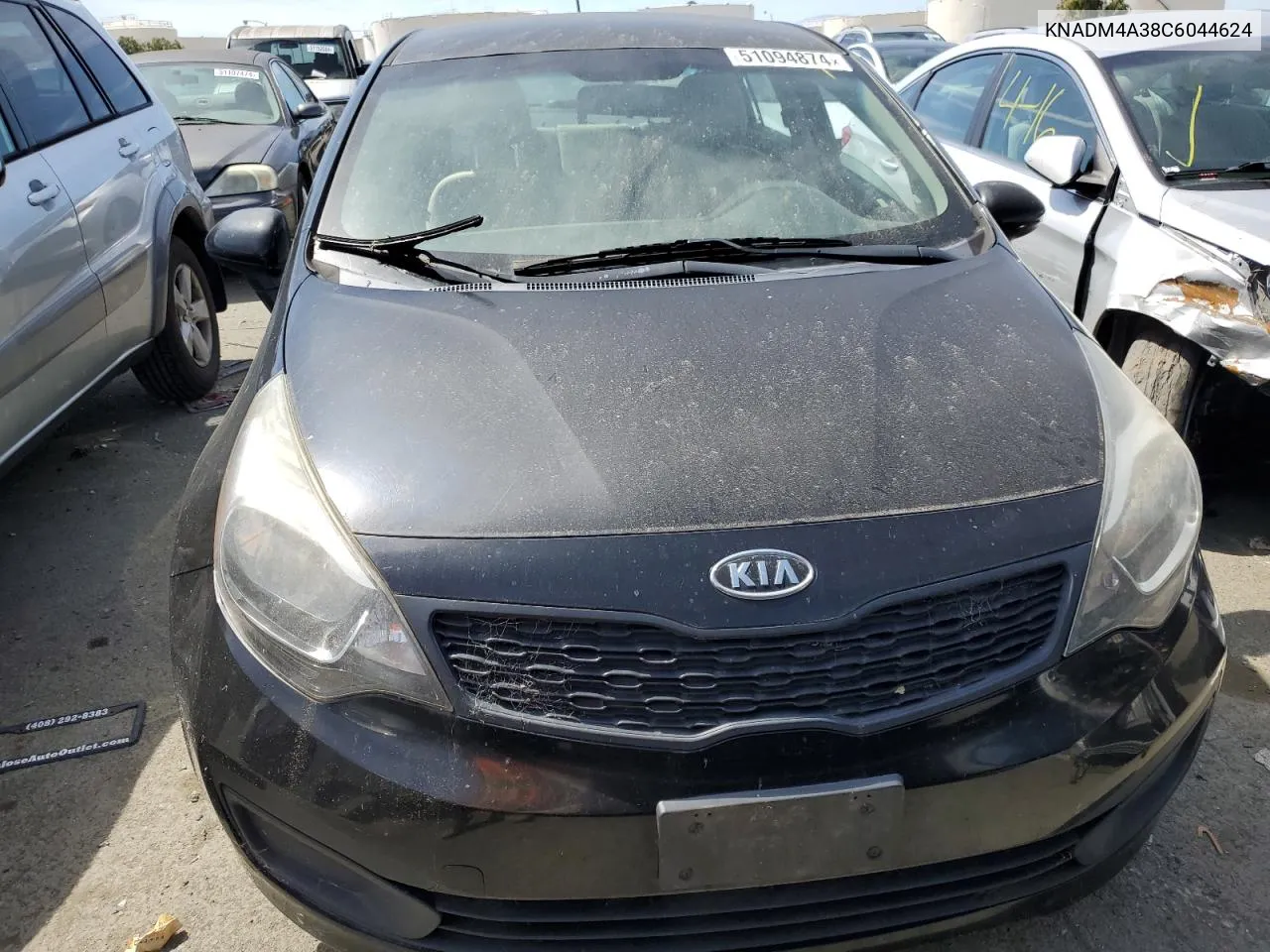 2012 Kia Rio Lx VIN: KNADM4A38C6044624 Lot: 51094874