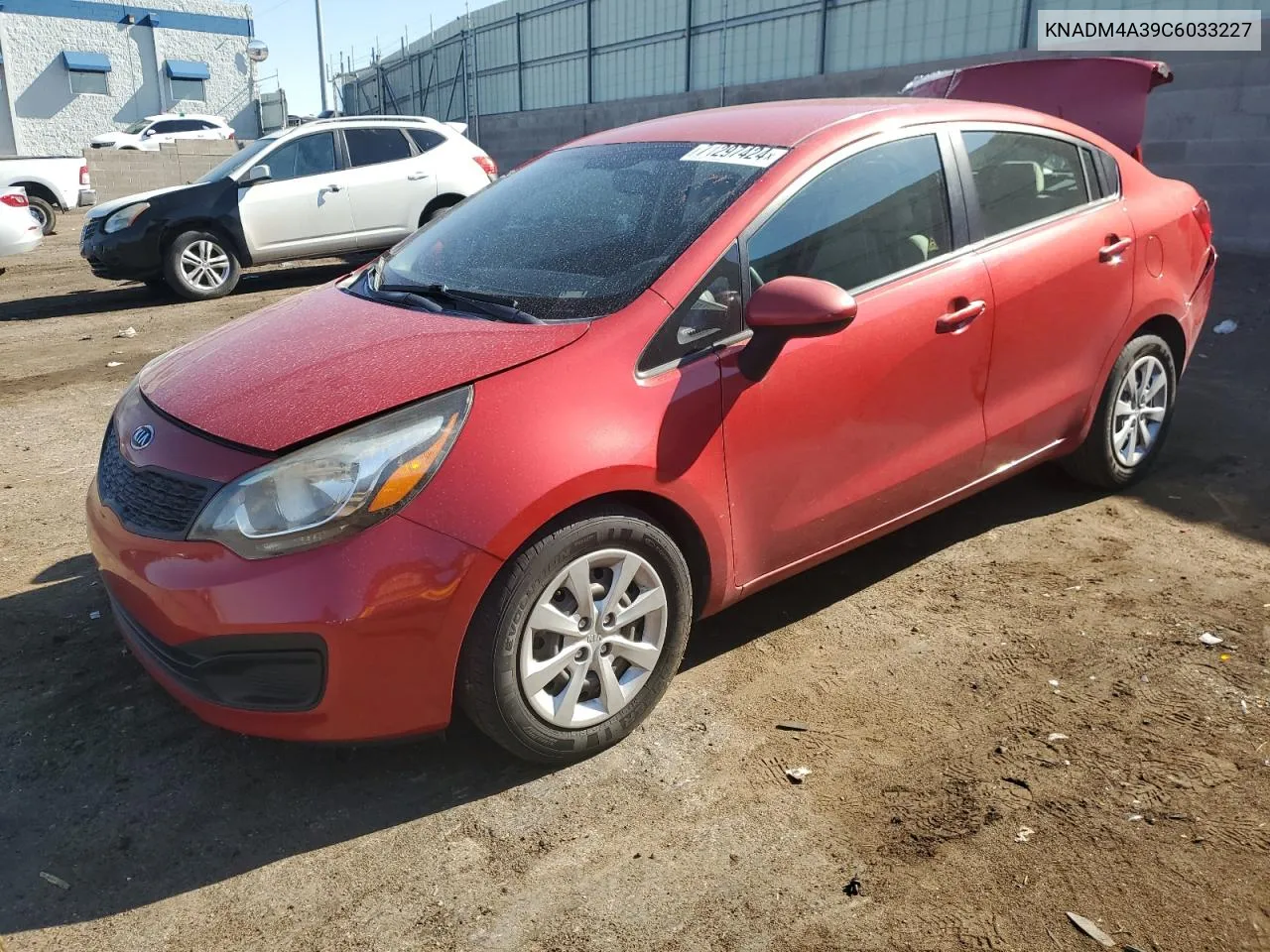 2012 Kia Rio Lx VIN: KNADM4A39C6033227 Lot: 71297424