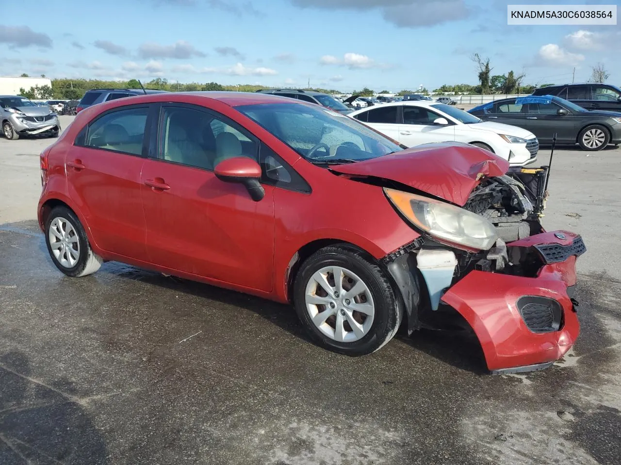 2012 Kia Rio Lx VIN: KNADM5A30C6038564 Lot: 73928694