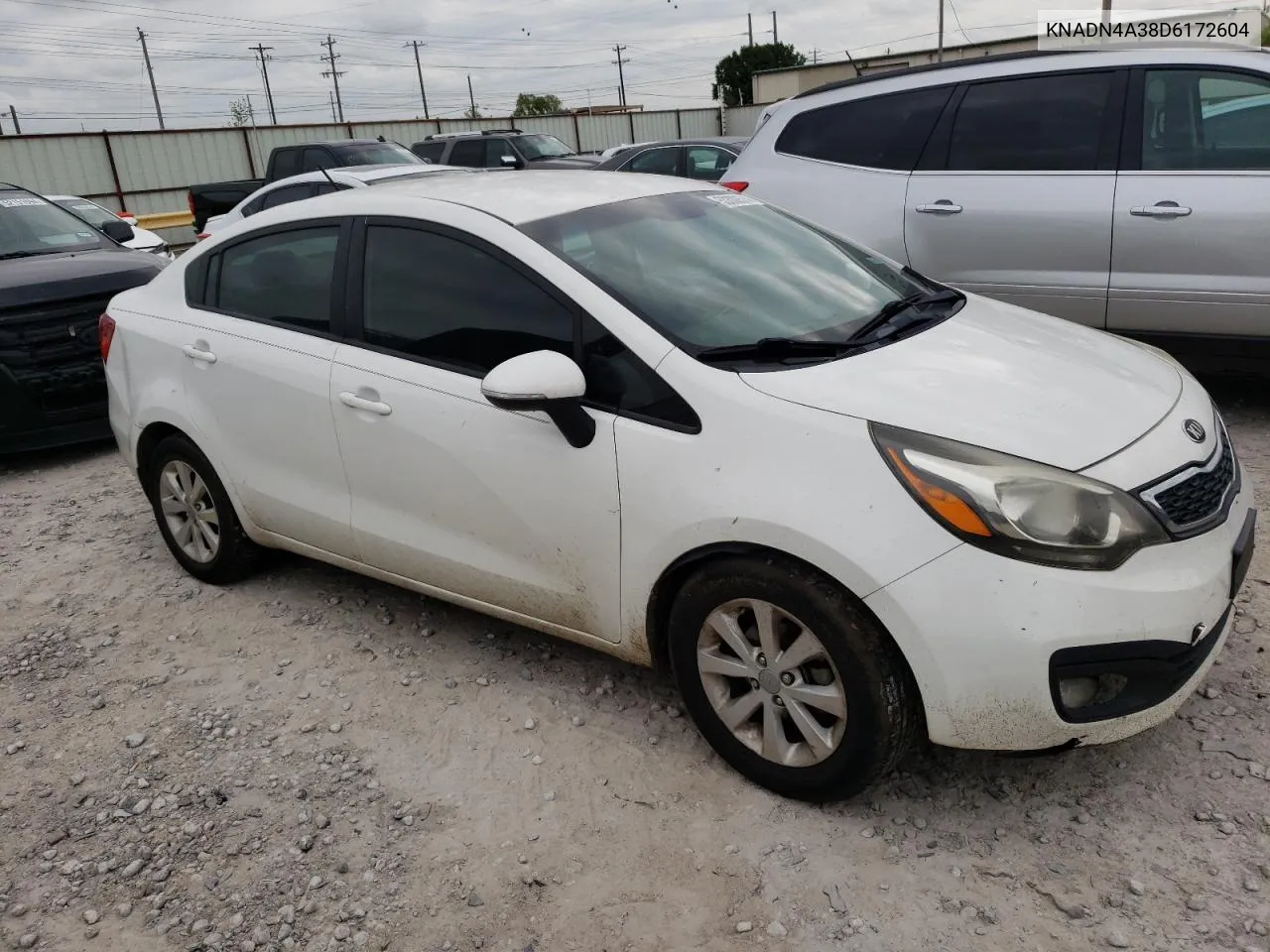 2013 Kia Rio Ex VIN: KNADN4A38D6172604 Lot: 53300574