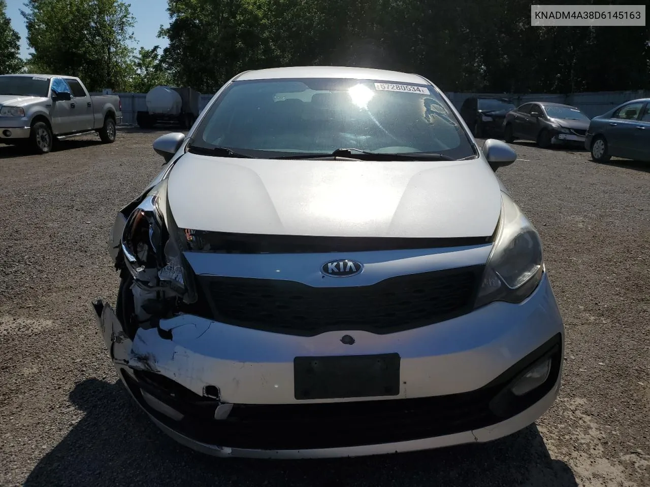 2013 Kia Rio Lx VIN: KNADM4A38D6145163 Lot: 57280534