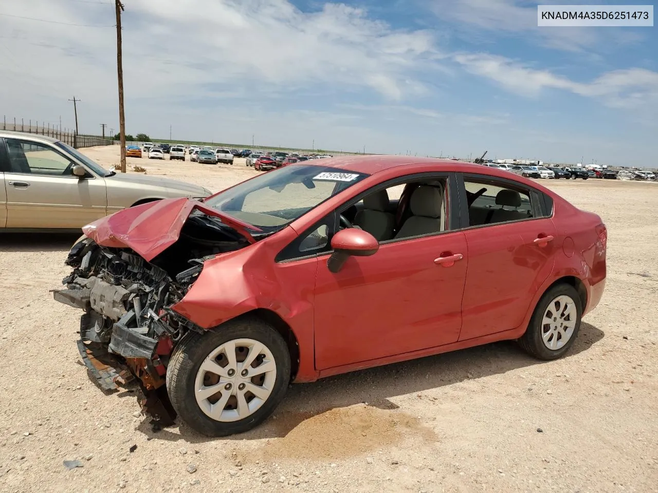 2013 Kia Rio Lx VIN: KNADM4A35D6251473 Lot: 57510964