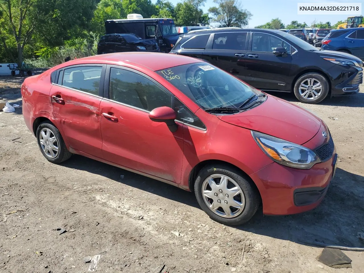 2013 Kia Rio Lx VIN: KNADM4A32D6221718 Lot: 58200064