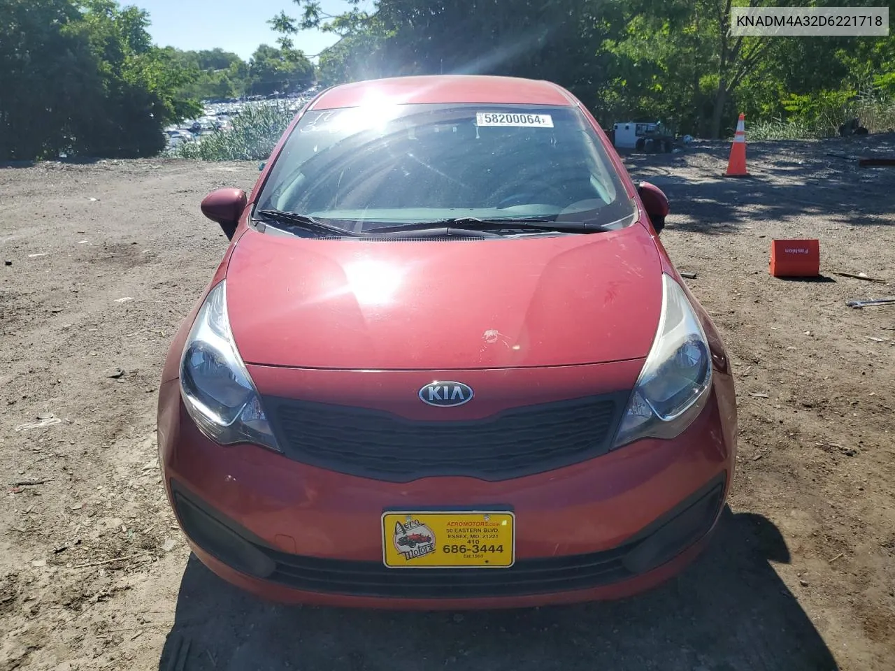 2013 Kia Rio Lx VIN: KNADM4A32D6221718 Lot: 58200064