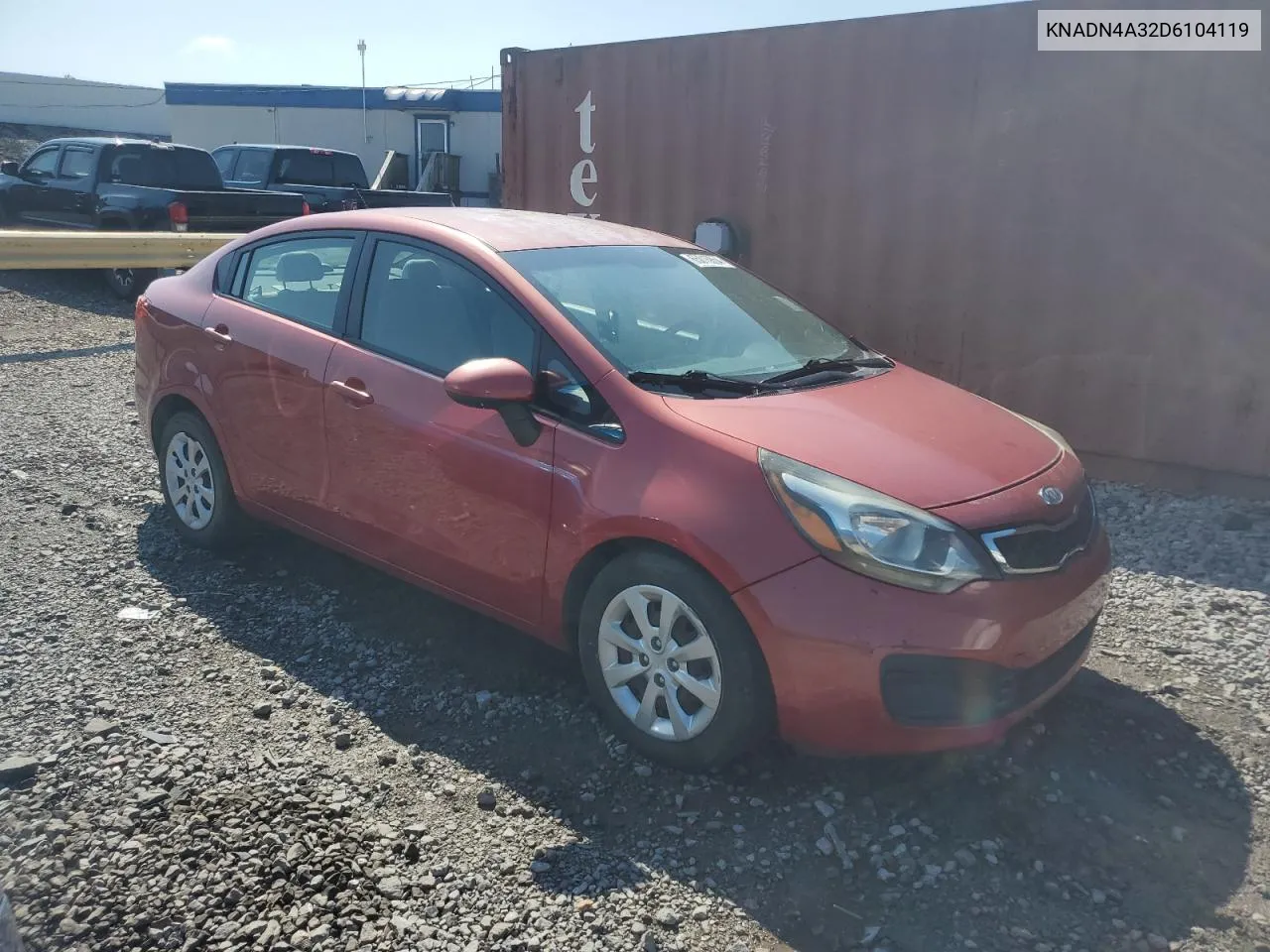 2013 Kia Rio Ex VIN: KNADN4A32D6104119 Lot: 65016854