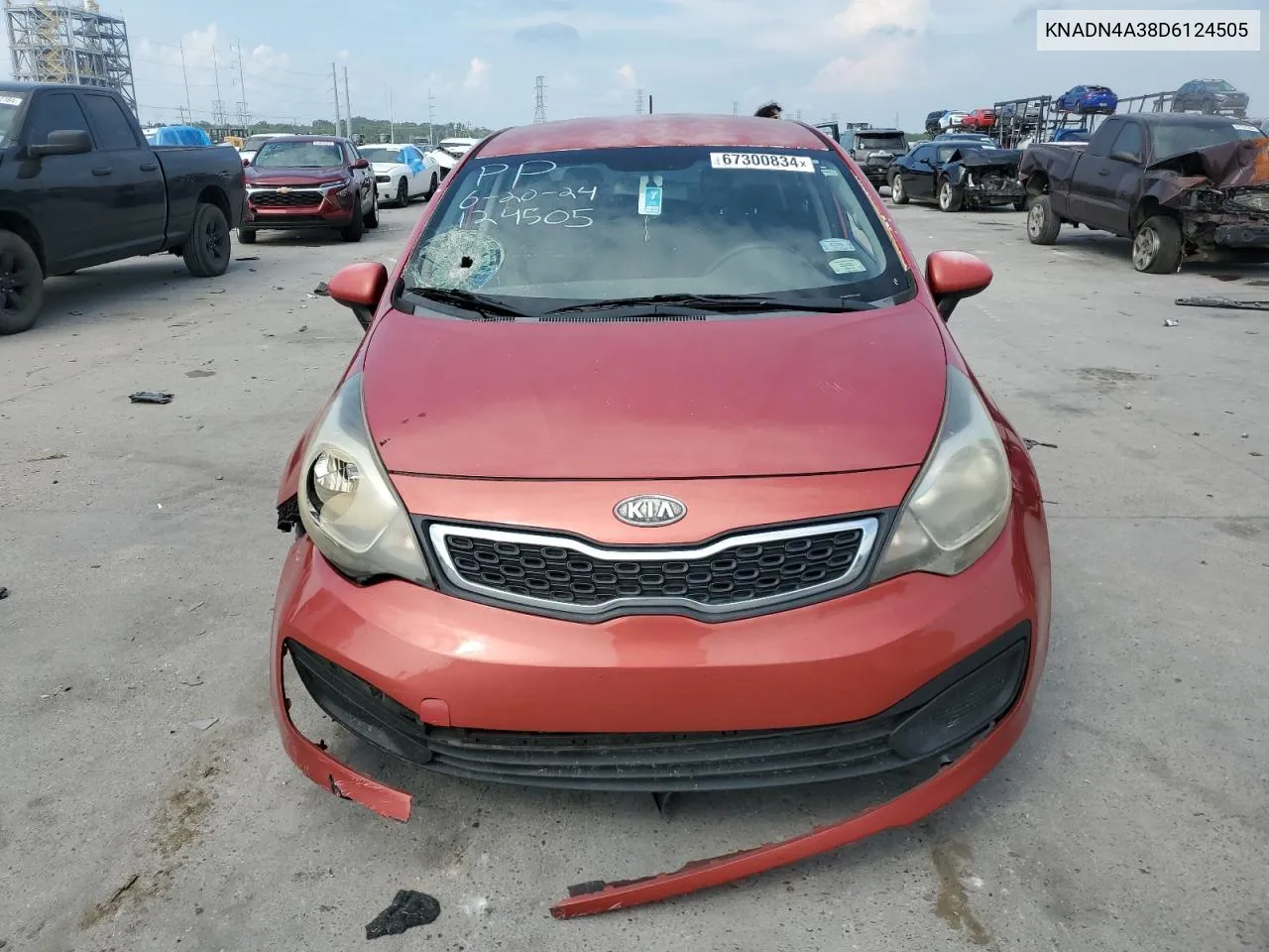 2013 Kia Rio Ex VIN: KNADN4A38D6124505 Lot: 67300834