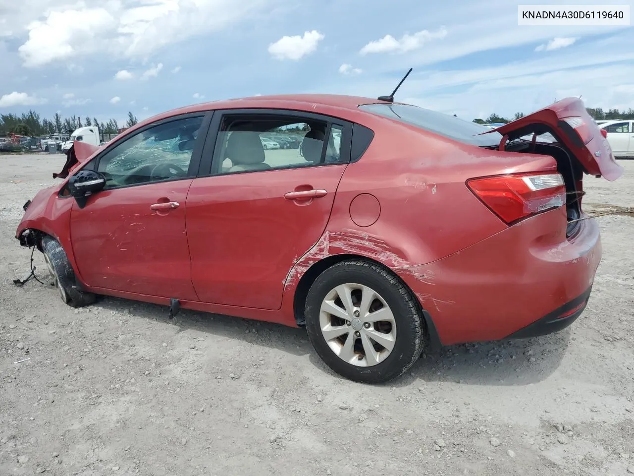 2013 Kia Rio Ex VIN: KNADN4A30D6119640 Lot: 70810974