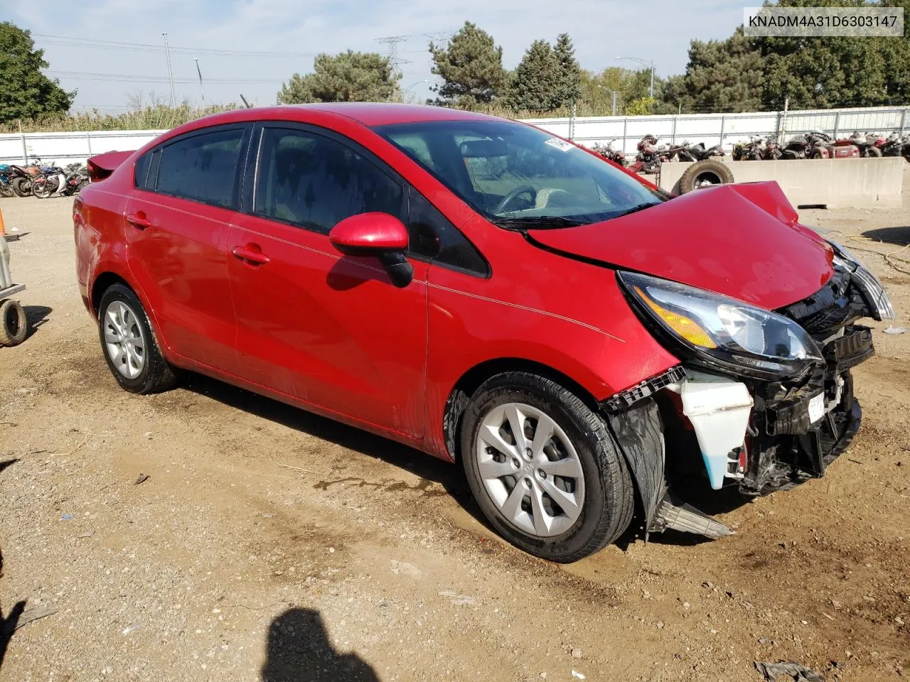 2013 Kia Rio Lx VIN: KNADM4A31D6303147 Lot: 71044524