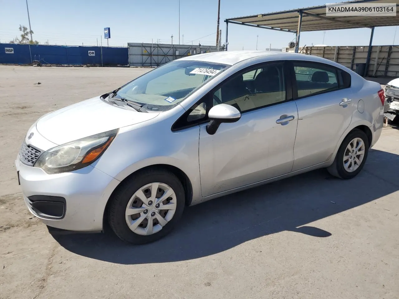 2013 Kia Rio Lx VIN: KNADM4A39D6103164 Lot: 71476494