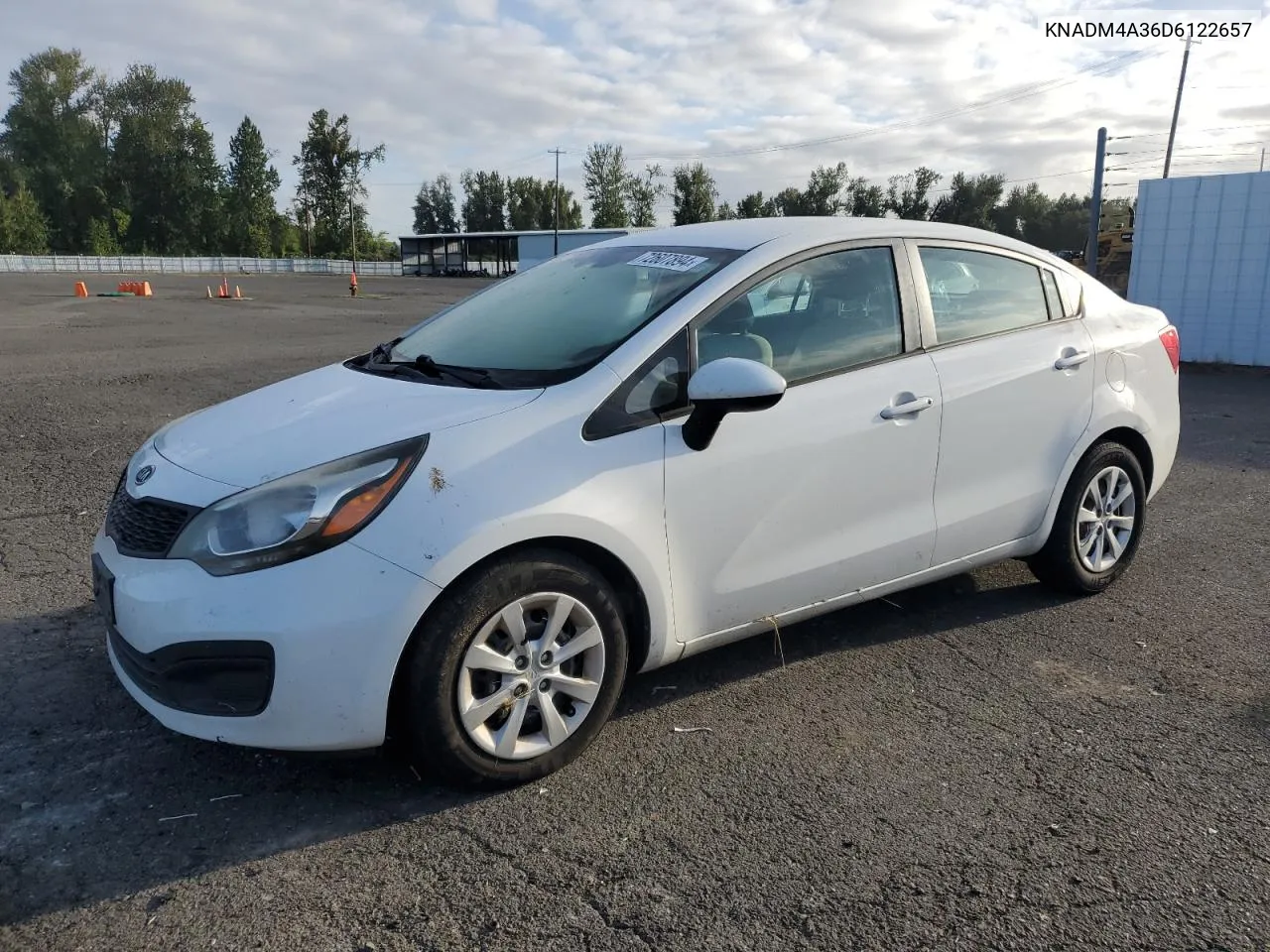 2013 Kia Rio Lx VIN: KNADM4A36D6122657 Lot: 72607894