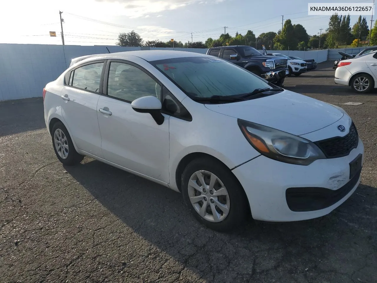 2013 Kia Rio Lx VIN: KNADM4A36D6122657 Lot: 72607894