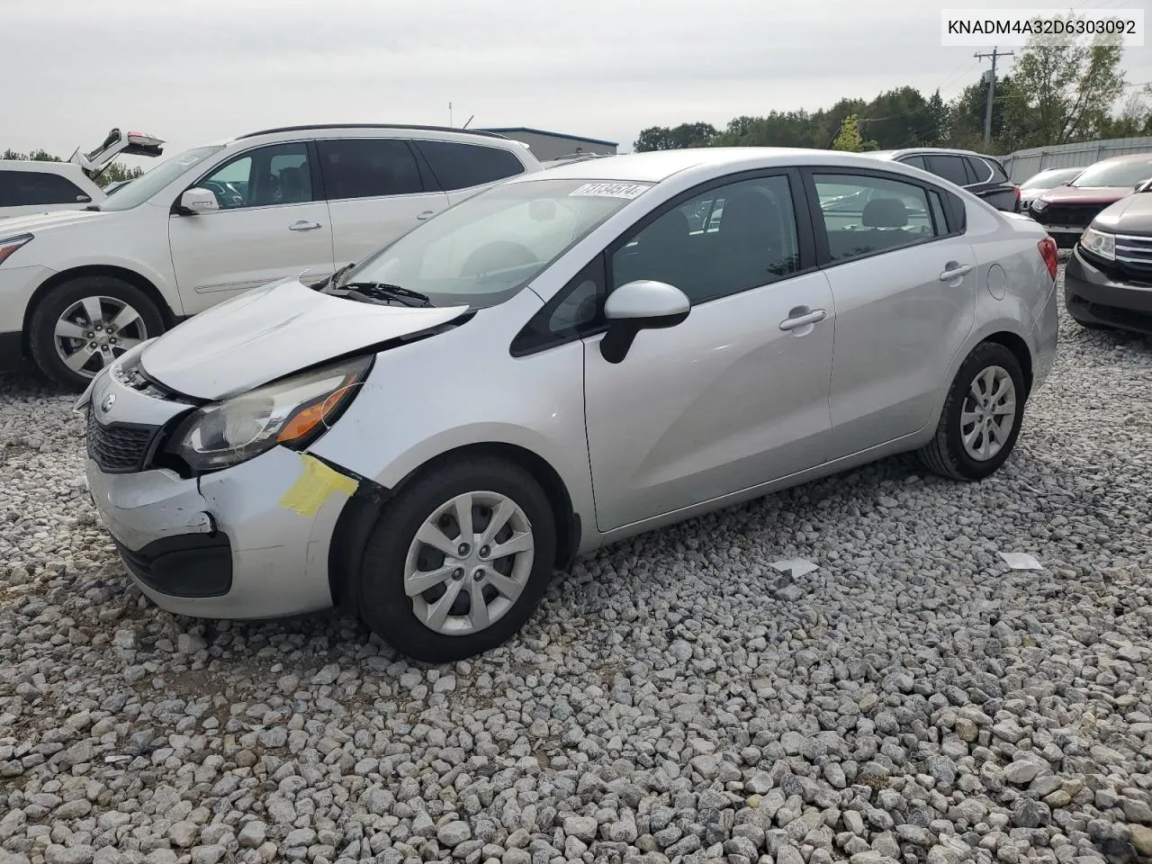 2013 Kia Rio Lx VIN: KNADM4A32D6303092 Lot: 73134574